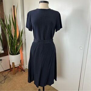 VTG Navy Blue Polka Dot top and skirt set size 4